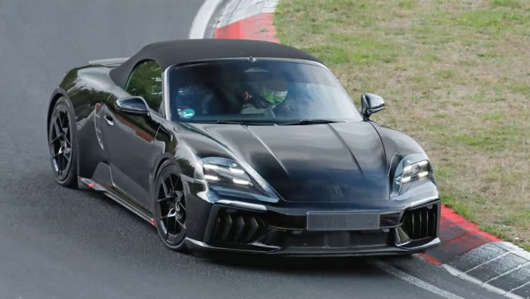 2027 Porsche 718 Boxster EV Seen with Light Covering