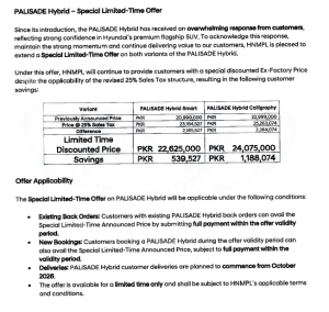 Hyundai Palisade Hybrid Presents Short-Term Price Decrease