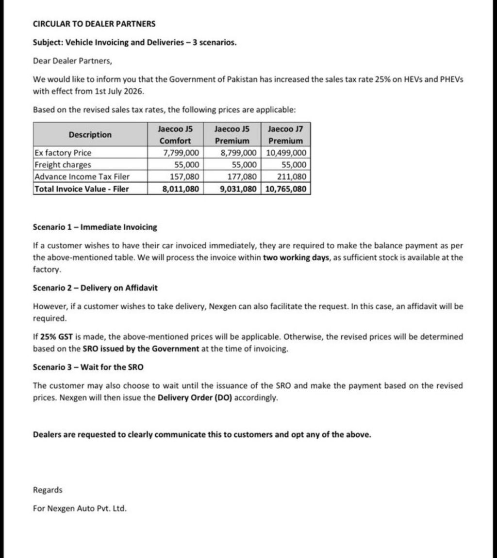 Jaecoo Presents Consumers with Three Options to Tackle New 25% Sales Tax